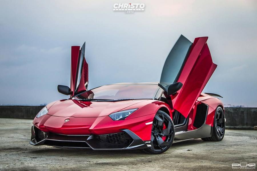 Lamborghini Aventador LP700-4 Roadster Red Bull by PUR Wheels '2014